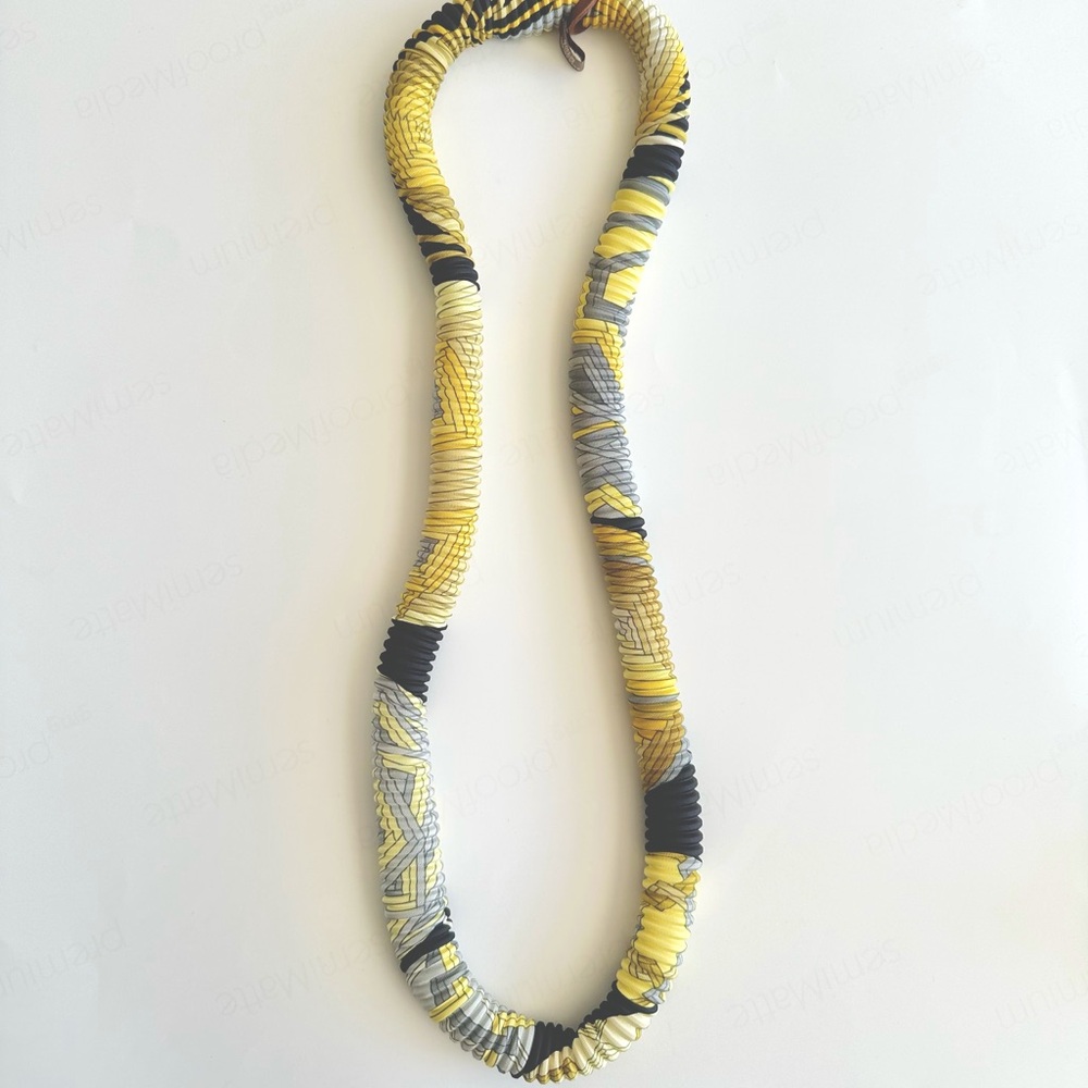Hermes Petit H Silk Plissee Necklace w/ Box
